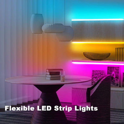 Motion Sensor LED Strip Lights - 10Pcs under Cabinet Kit with App & RF Remote Control, Dimmable 2700K-6500K Lighting for Kitchen, Counter, Shelf, Dusk to Dawn Night Light - 60Ft