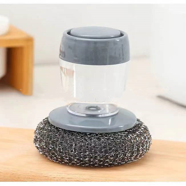 Kitchen Soap Dispensing Palm Brush Cleaner Push-type