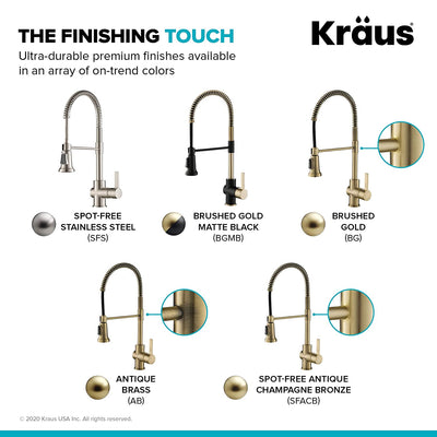 Britt Commercial Style Kitchen Faucet in Spot Free Antique Champagne Bronze, KPF-1690SFACB