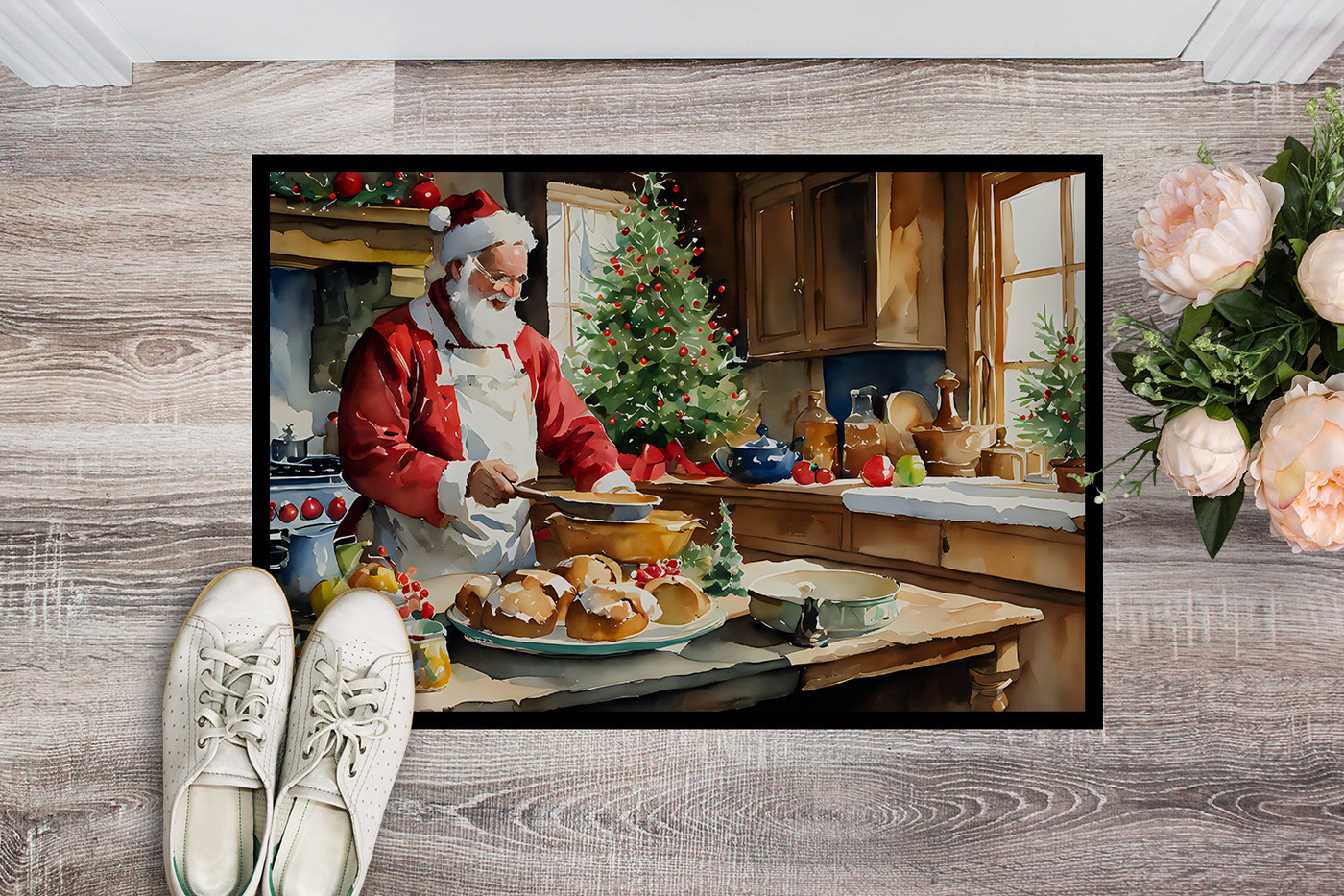 Cookies with Santa Claus Weihnachtsmann Doormat