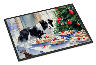 Border Collie Christmas Cookies Doormat