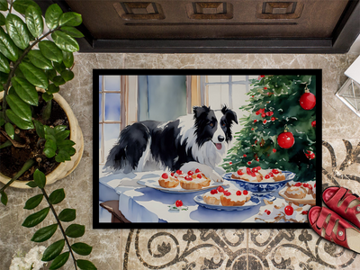 Border Collie Christmas Cookies Doormat