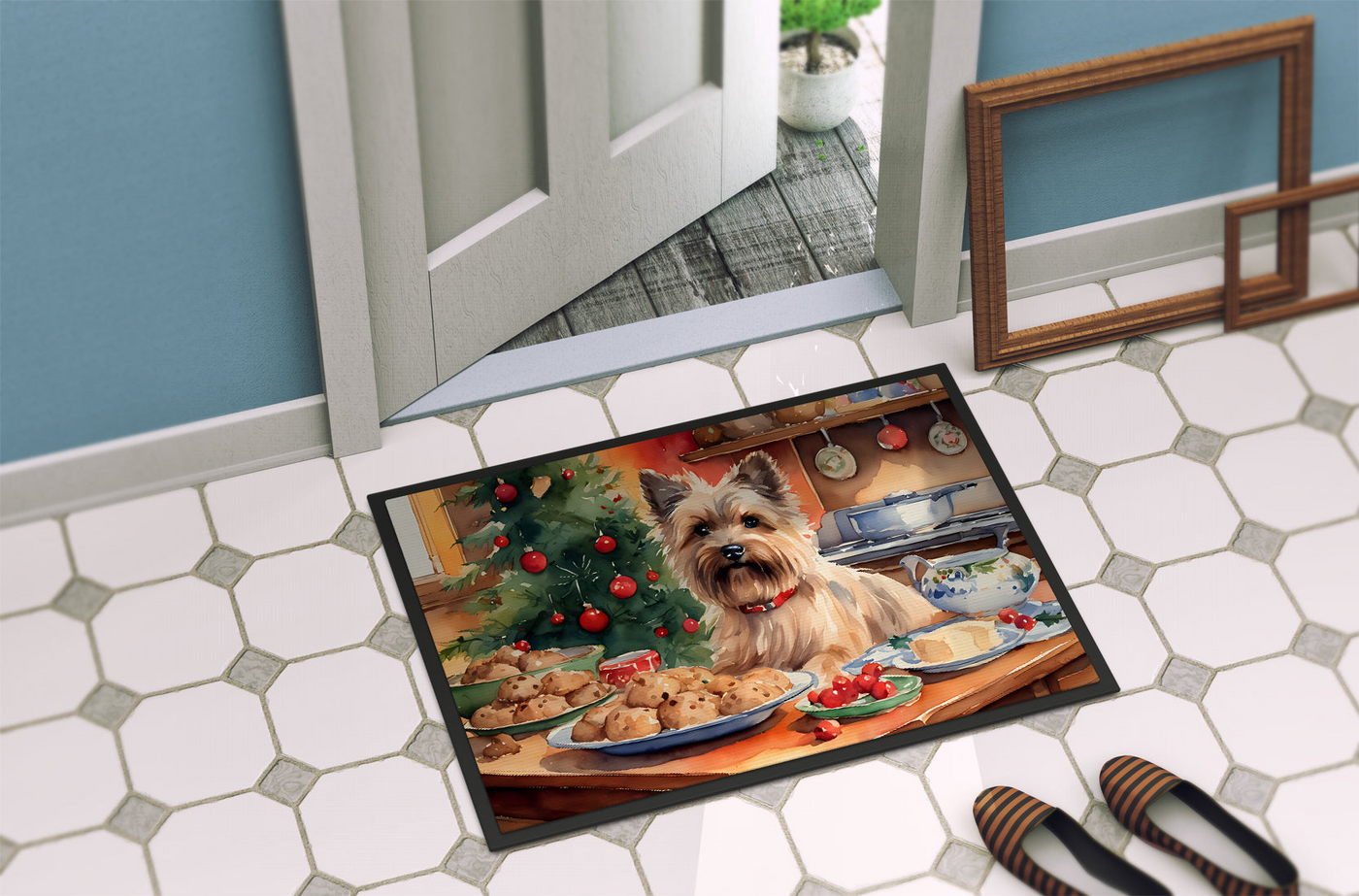 Cairn Terrier Christmas Cookies Doormat