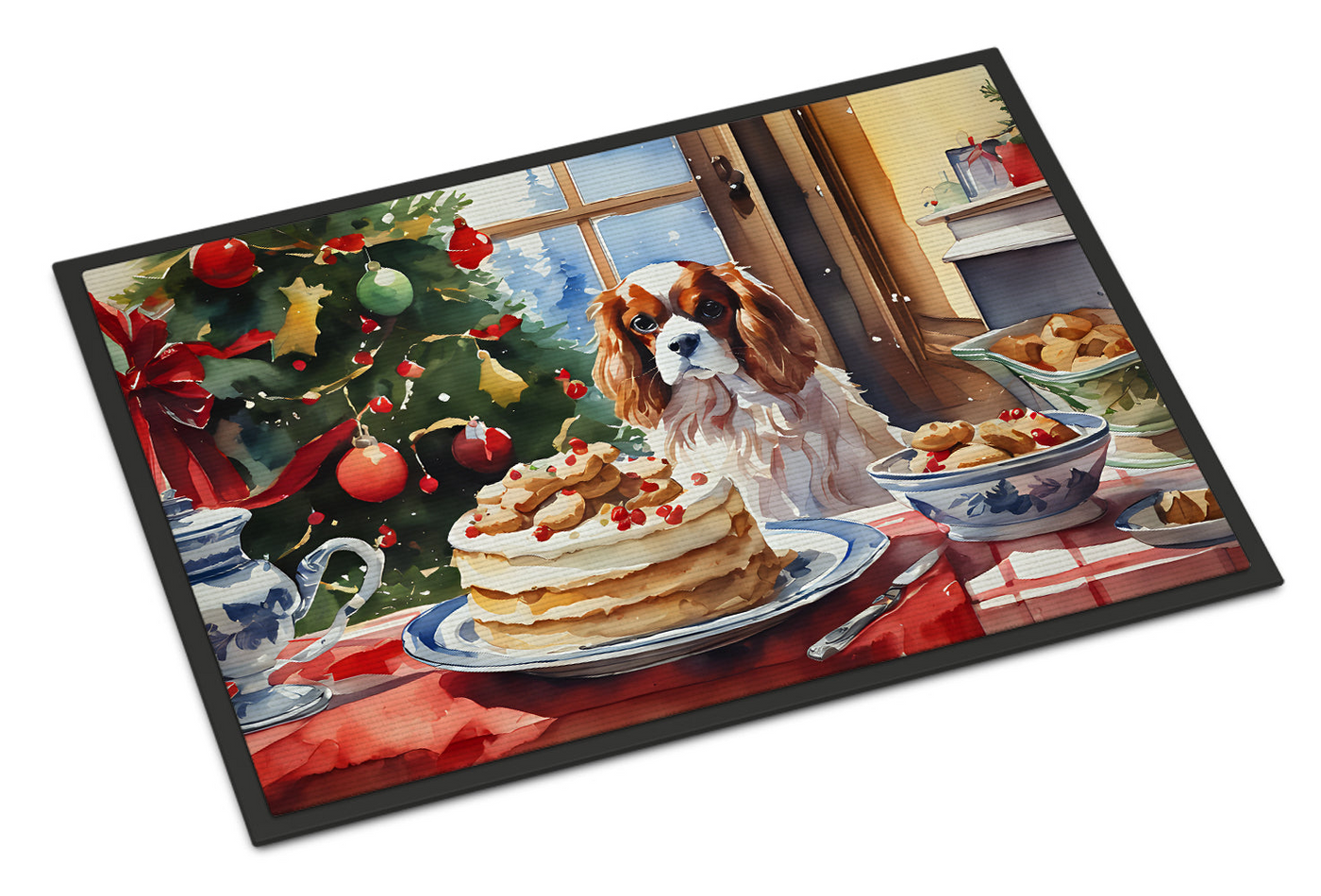 Cavalier Spaniel Christmas Cookies Doormat