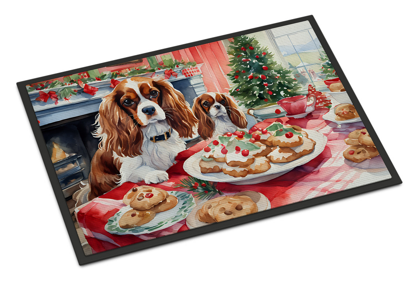 Cavalier Spaniel Christmas Cookies Doormat