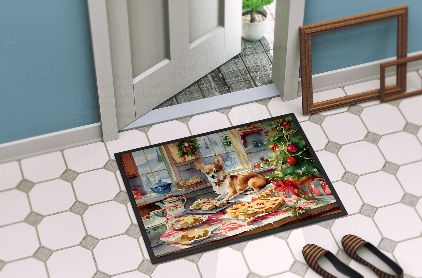 Chihuahua Christmas Cookies Doormat