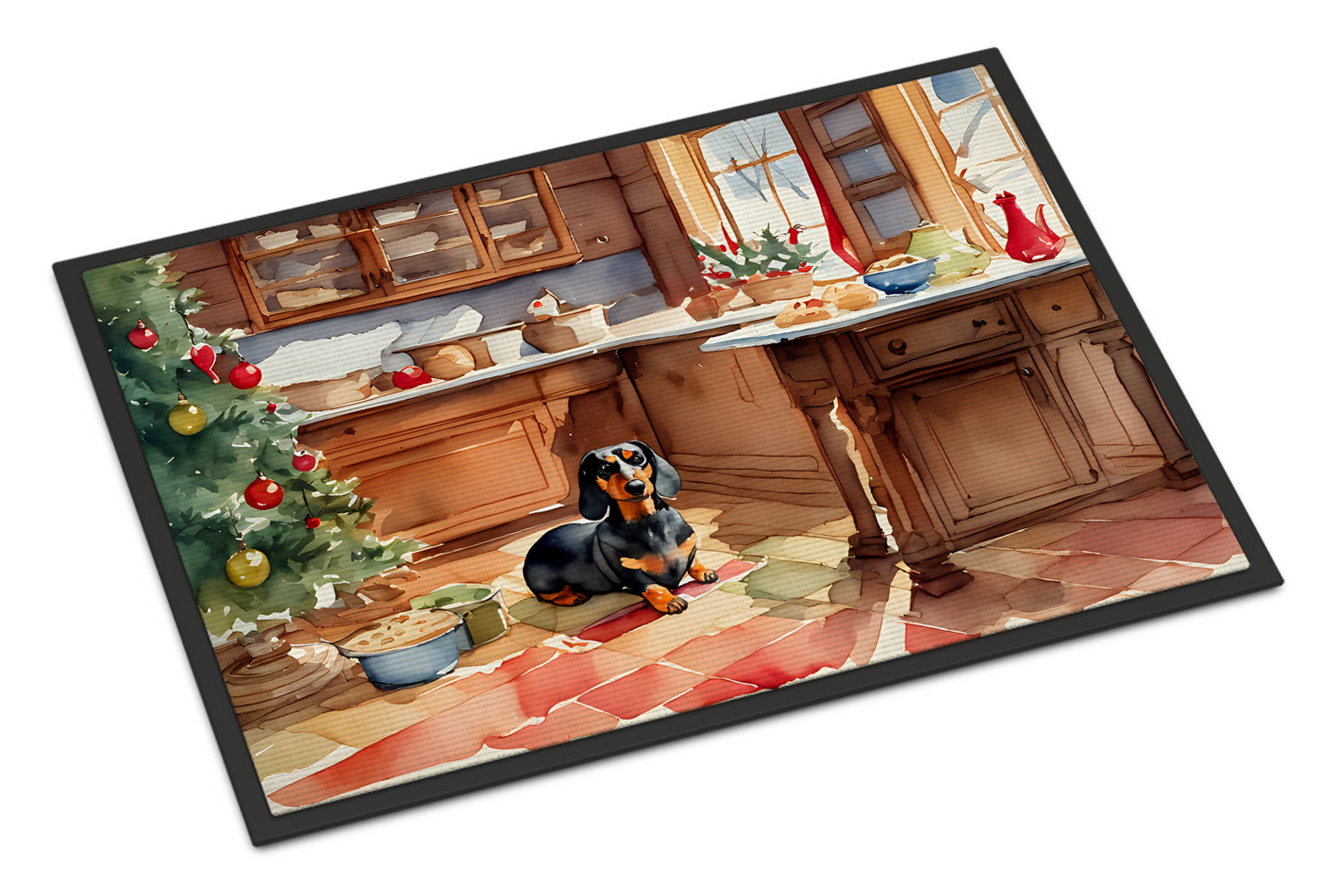 Dachshund Christmas Cookies Doormat