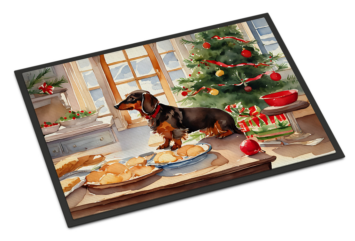 Dachshund Christmas Cookies Doormat