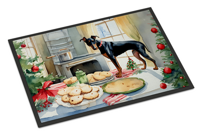 Doberman Pinscher Christmas Cookies Doormat