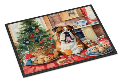 English Bulldog Christmas Cookies Doormat