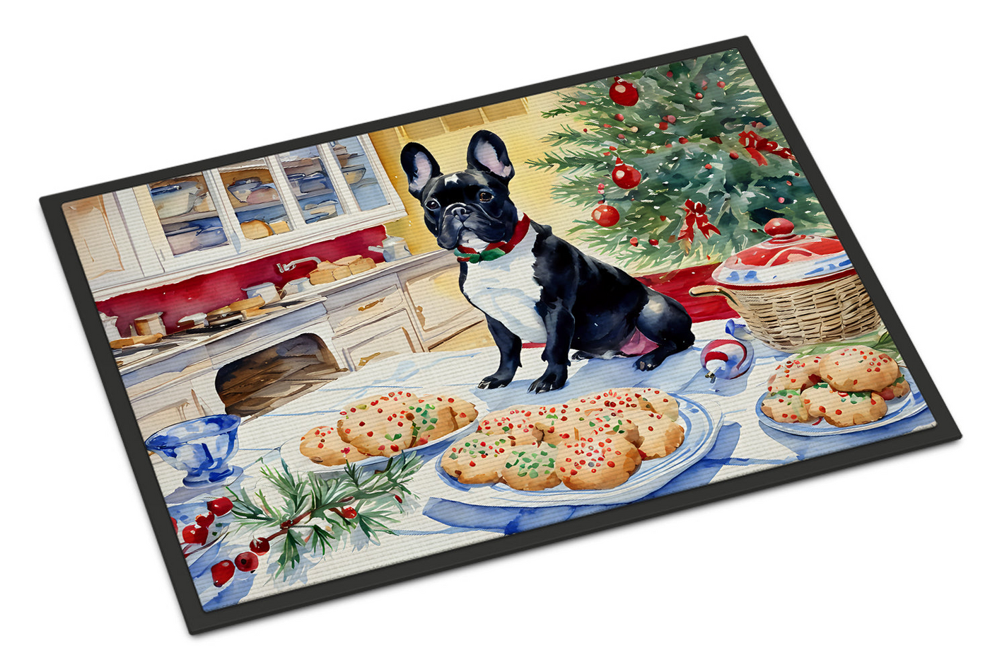 French Bulldog Christmas Cookies Doormat