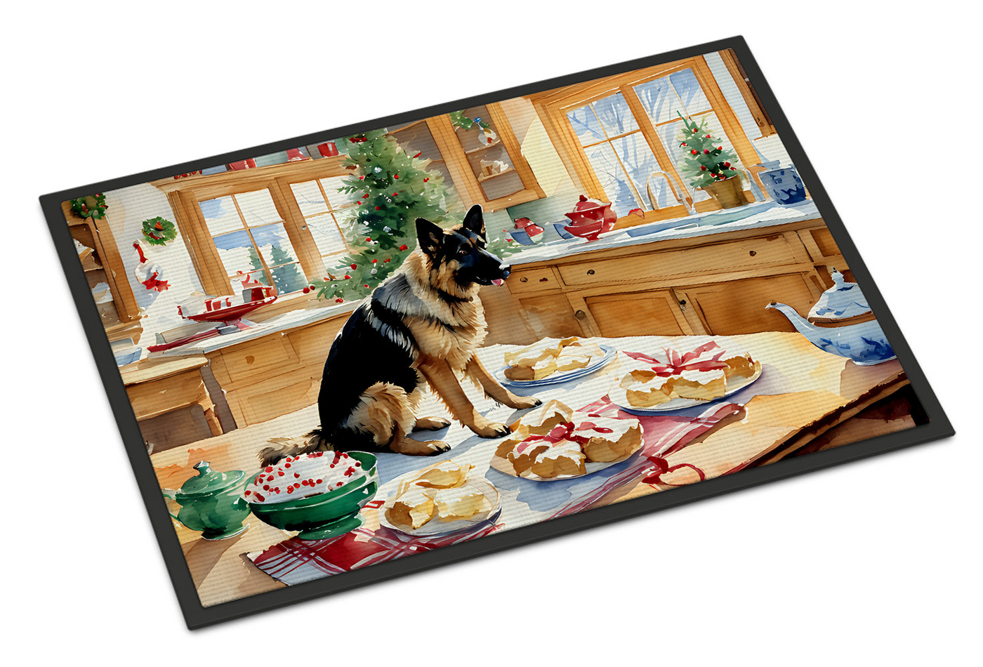 German Shepherd Christmas Cookies Doormat