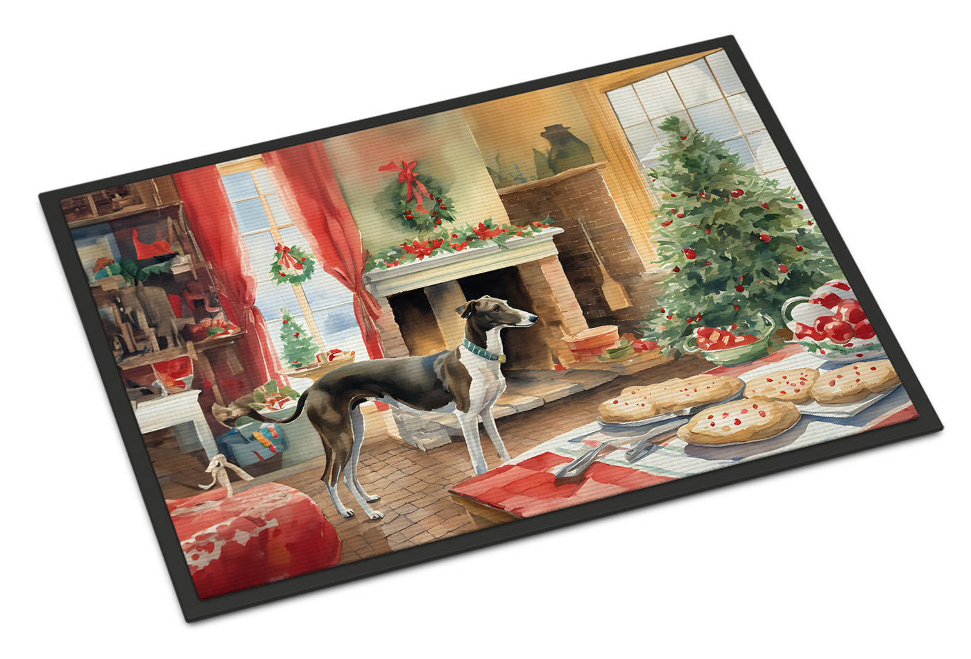 Greyhound Christmas Cookies Doormat
