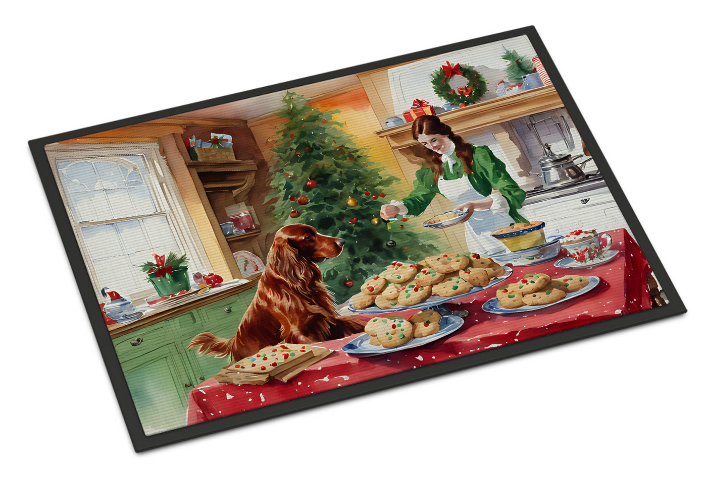 Irish Setter Christmas Cookies Doormat