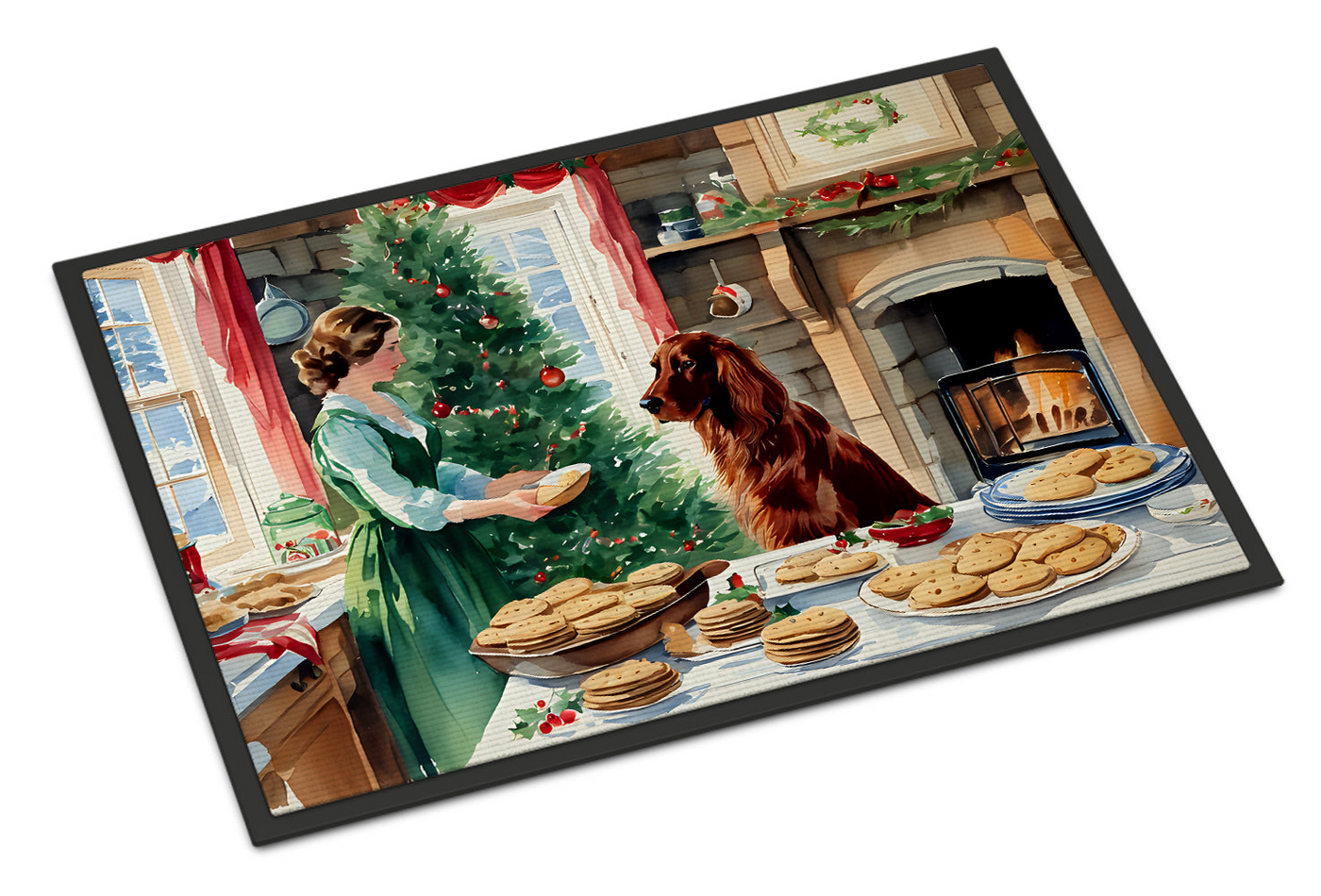 Irish Setter Christmas Cookies Doormat