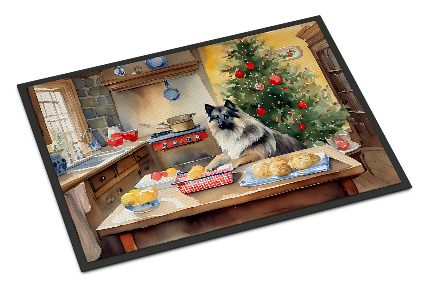 Keeshond Christmas Cookies Doormat