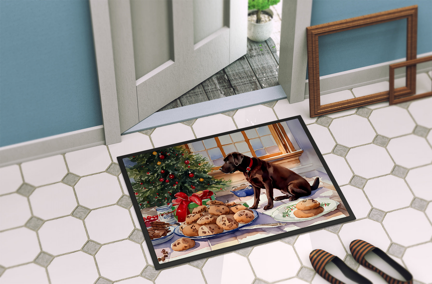 Labrador Retriever Christmas Cookies Doormat