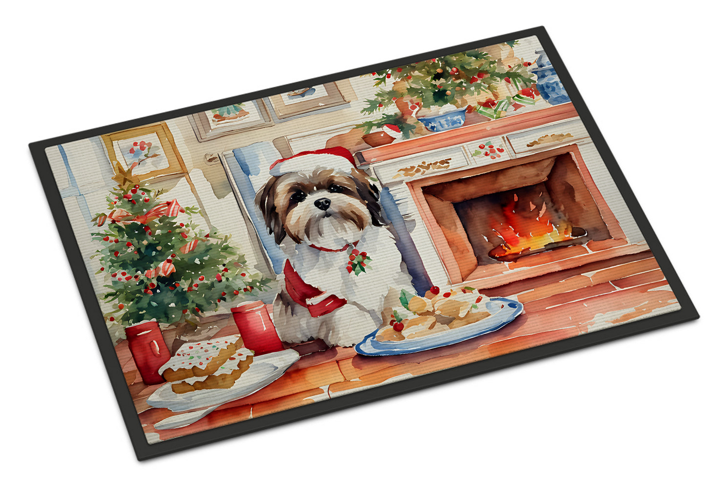 Lhasa Apso Christmas Cookies Doormat