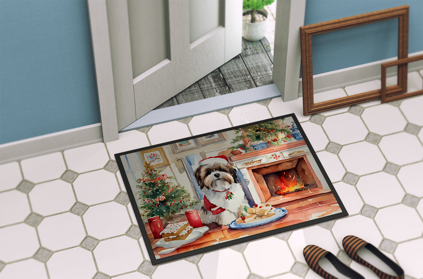 Lhasa Apso Christmas Cookies Doormat