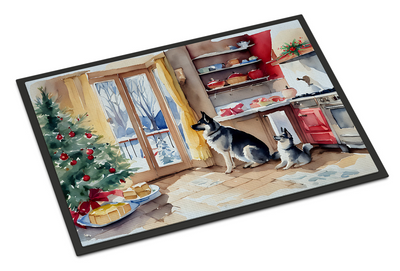 Norwegian Elkhound Christmas Cookies Doormat