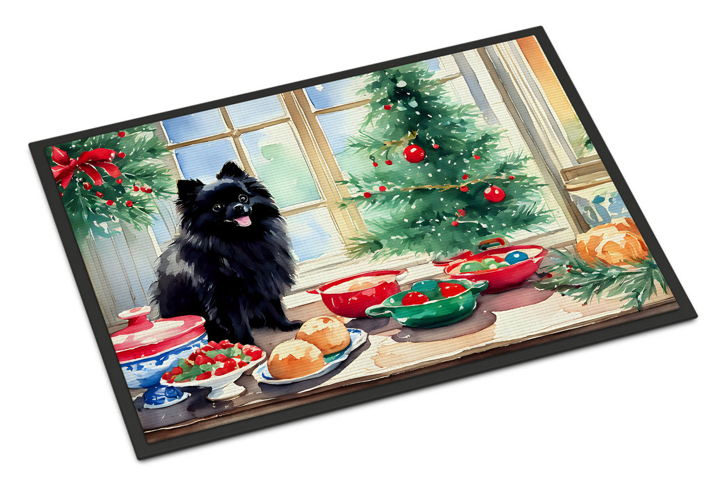 Pomeranian Christmas Cookies Doormat