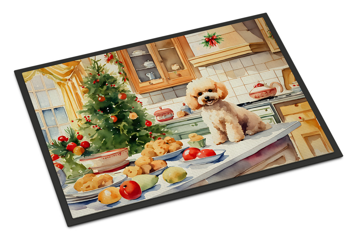 Poodle Christmas Cookies Doormat