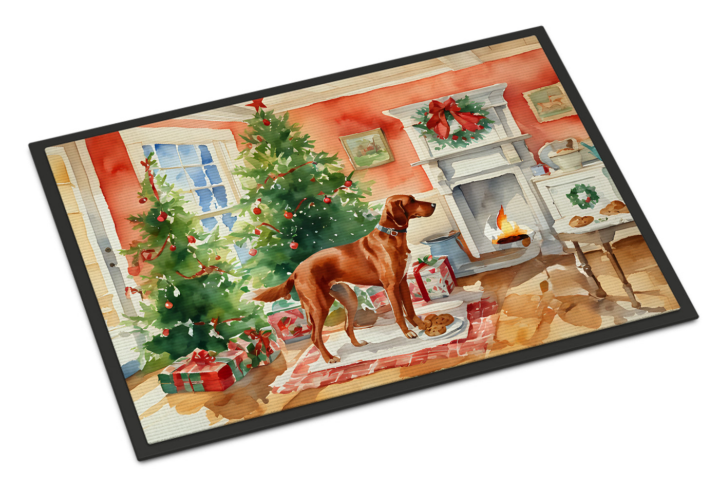 Redbone Coonhound Christmas Cookies Doormat