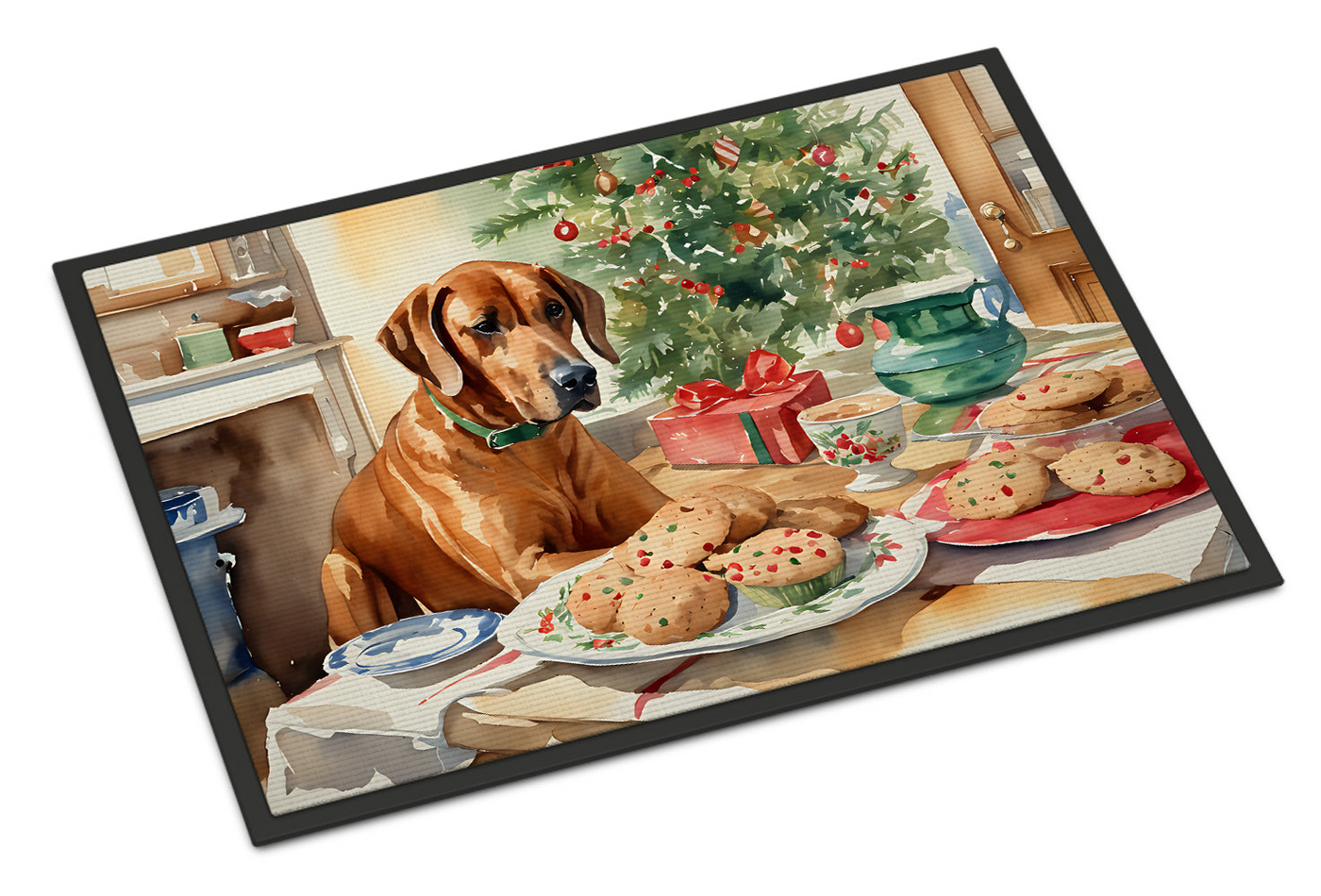 Rhodesian Ridgeback Christmas Cookies Doormat