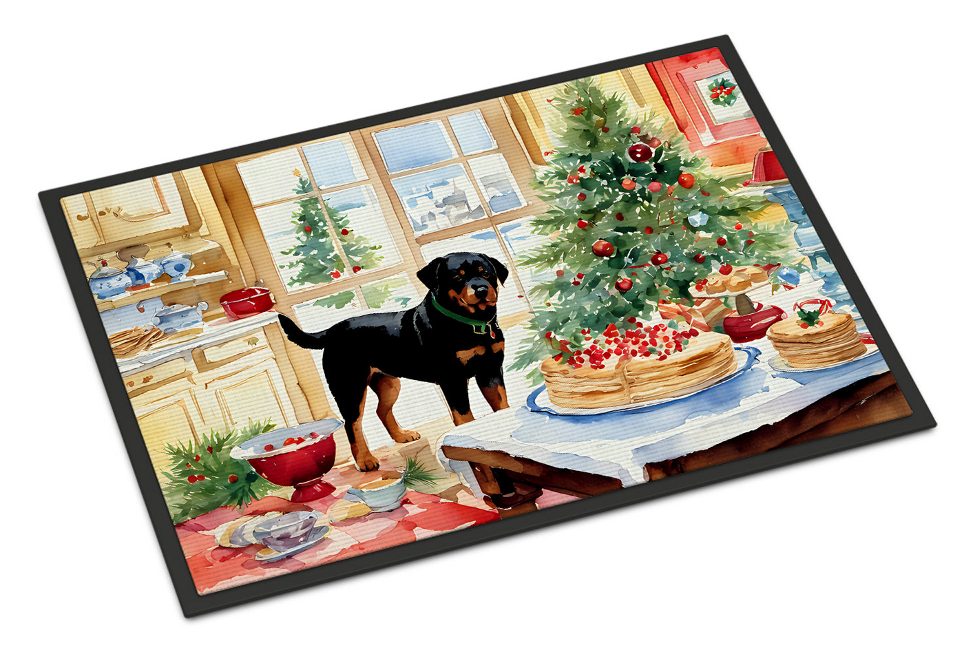 Rottweiler Christmas Cookies Doormat