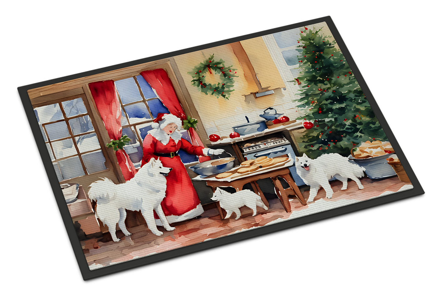Samoyed Christmas Cookies Doormat