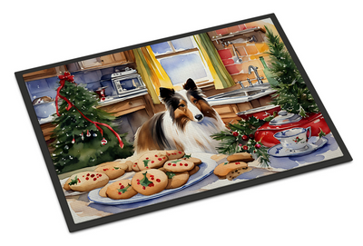 Sheltie Christmas Cookies Doormat