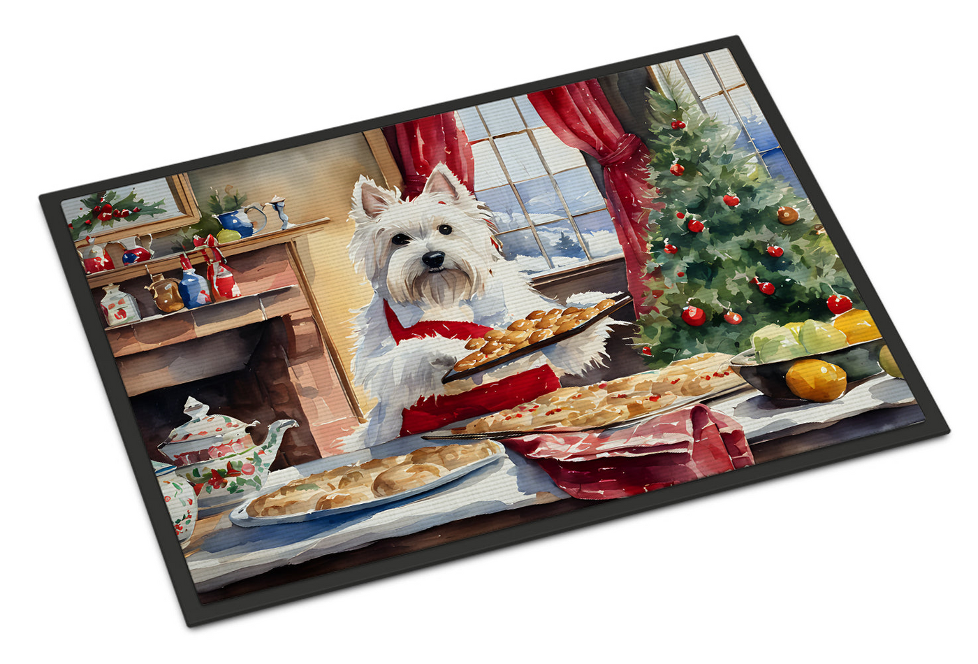 Westie Christmas Cookies Doormat