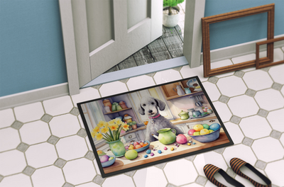 Decorating Easter Bedlington Terrier Doormat