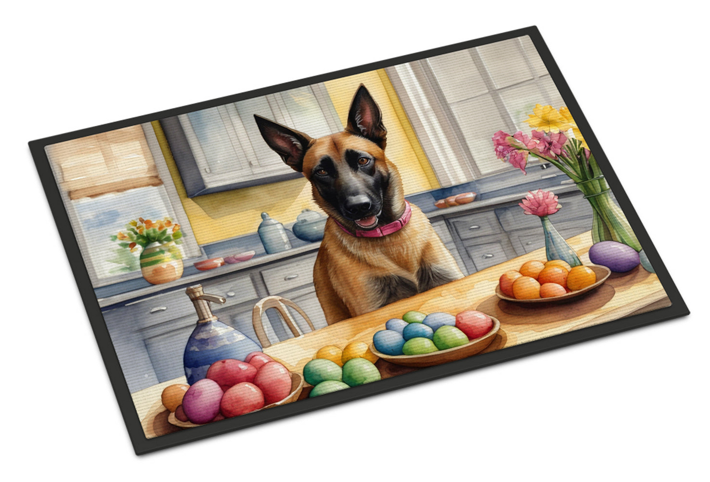 Decorating Easter Belgian Malinois Doormat