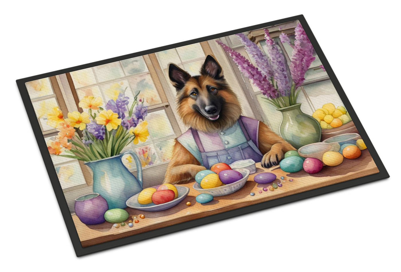 Decorating Easter Belgian Tervuren Doormat