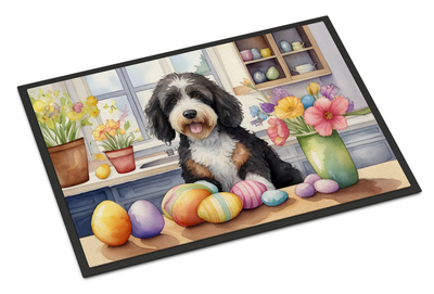 Decorating Easter Bernedoodle Doormat