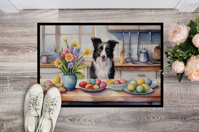 Decorating Easter Border Collie Doormat
