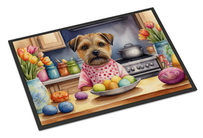 Decorating Easter Border Terrier Doormat