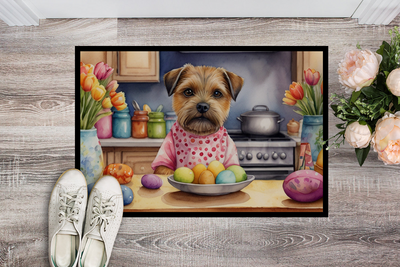 Decorating Easter Border Terrier Doormat