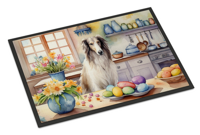 Decorating Easter Borzoi Doormat