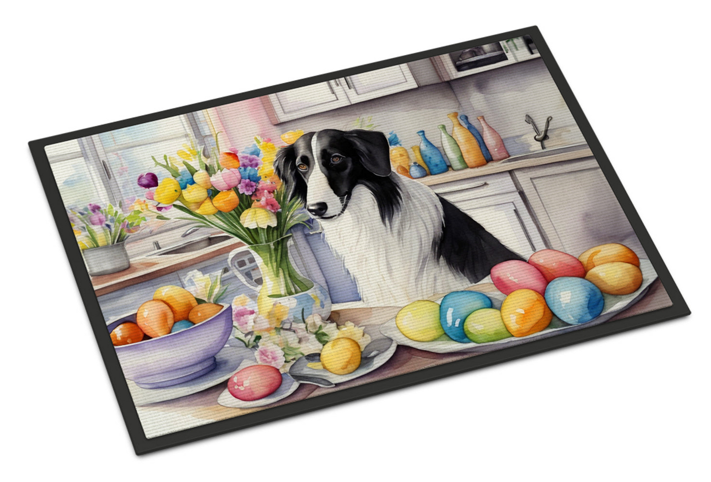 Decorating Easter Borzoi Doormat