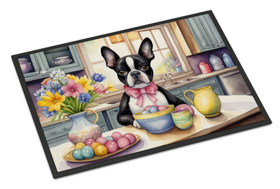 Decorating Easter Boston Terrier Doormat