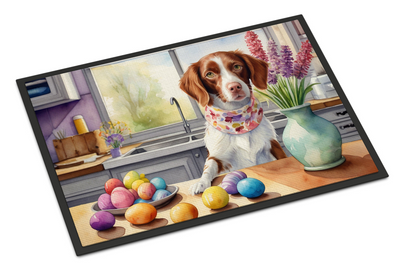 Decorating Easter Brittany Spaniel Doormat