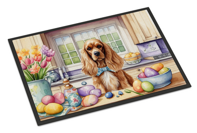 Decorating Easter Cocker Spaniel Doormat