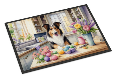 Decorating Easter Collie Doormat