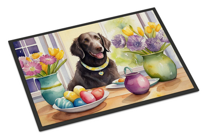 Decorating Easter Curly-Coated Retriever Doormat