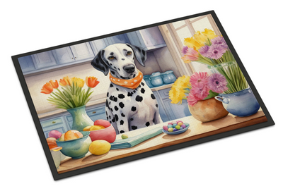 Decorating Easter Dalmatian Doormat