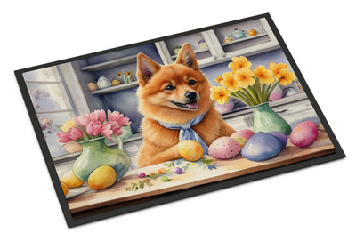 Decorating Easter Finnish Spitz Doormat