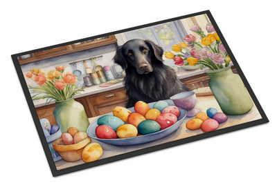 Decorating Easter Flat-Coated Retriever Doormat