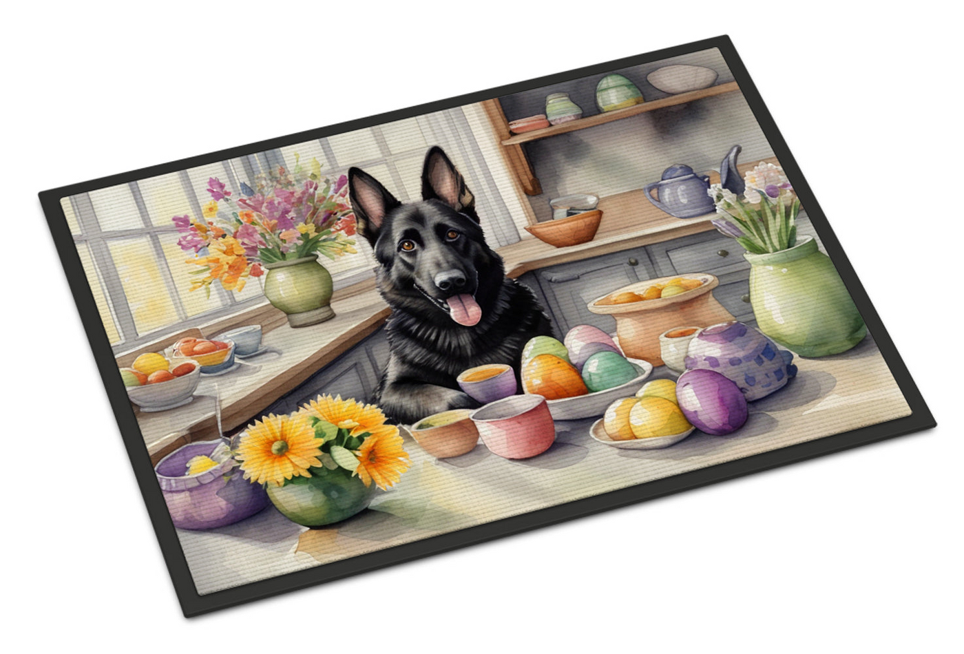 Decorating Easter German Shepherd Doormat